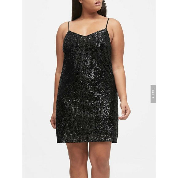 Banana Republic Dresses & Skirts - Banana Republic Black Sequin Slip Cocktail Dress